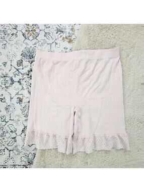Breezies Pink Lace Bottom Shapewear Under Shorts Plus Size 1X